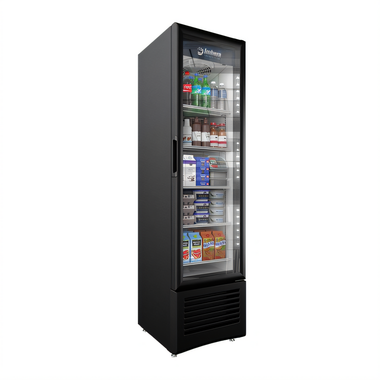 Product image #1 for Elite Series One-Section Reach-In Glass Door Merchandiser Refrigerator, 7.7 Cu. Ft., Black