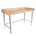 Thumbnail image #1 for John Boos DNB15-X Baker's Top Wood Work Table, 72 x 36 in, 1-3/4 in Northern Hard Rock Maple Top, 4 in Coved Riser, Galvanized Base