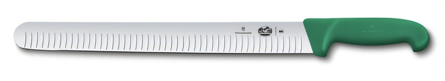 Product image #1 for Victorinox Fibrox HACCP 14-Inch Slicer/Carving Knife, Granton Edge, Green Fibrox Nylon Handle