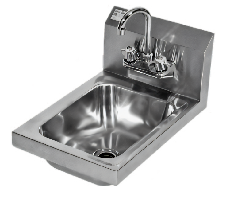 Product image #1 for Space Saver Wall-Mounted Stainless Steel Hand Sink with Gooseneck Faucet, 11 x 13 Inches