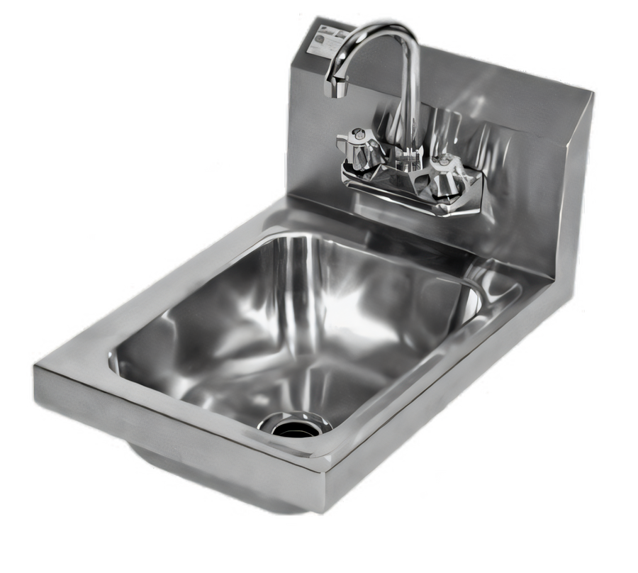 Product image #1 for Space Saver Wall-Mounted Stainless Steel Hand Sink with Gooseneck Faucet, 11 x 13 Inches