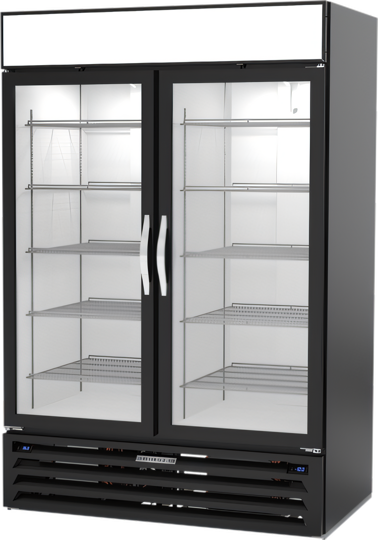 Product image #1 for Beverage-Air MarketMax Dual-Temp 2-Section Reach-In Glass Door Refrigerator/Freezer Merchandiser, 52 Inch, Bottom Mount