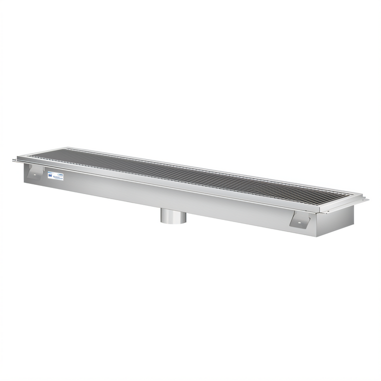 Product image #1 for KoolMore 42-Inch x 12-Inch Stainless Steel Commercial Floor Trough Drain with Subway-Style Grates
