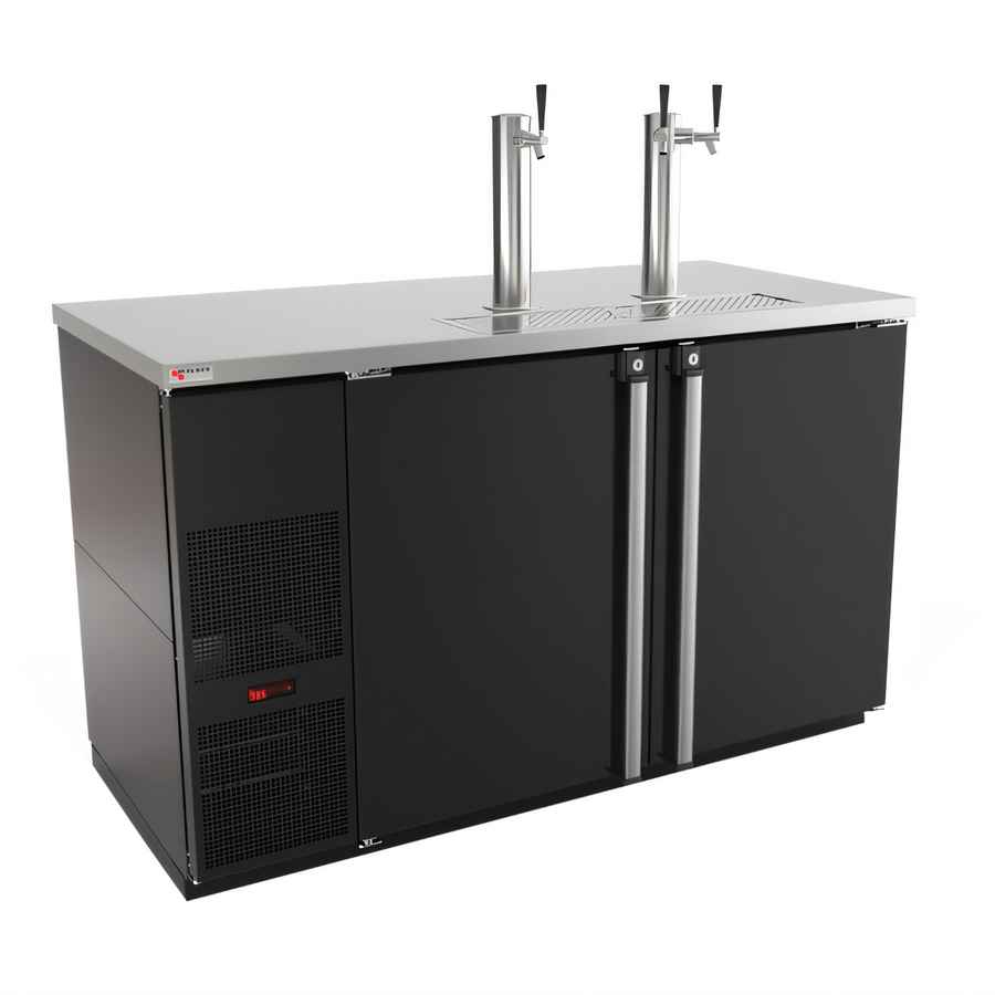 Product image #1 for Pro-Line E-Series 59.5-Inch Two-Section Direct Draw Draft Beer Cooler, Black, 3-Faucet, 23.7 Cu. Ft.