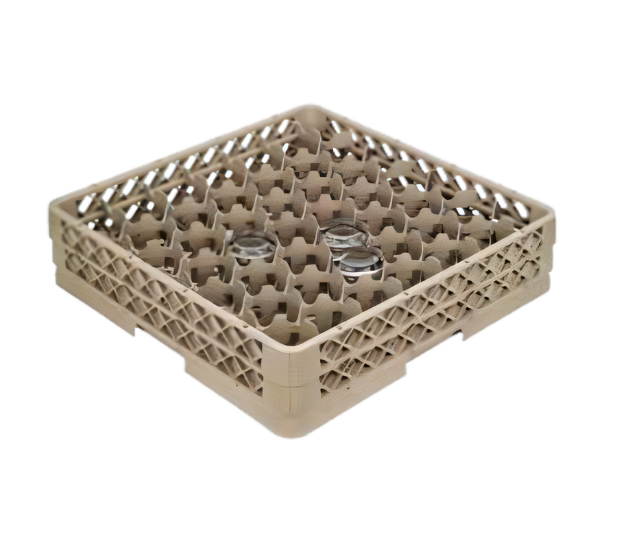 Product image #1 for Vollrath Rack Max® Full Size Low Profile Glass/Stemware Dishwasher Rack, 42-Compartment, Beige