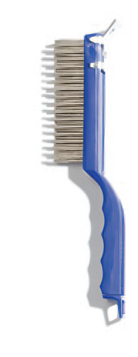 Sparta® 11-1/2 Inch Scratch Brush and Scraper with Stainless Steel Bristles, Pistol Grip Plastic Handle