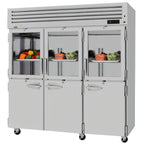 Thumbnail image #1 for Turbo Air PRO PRO-77R-GSH-N 3-Section Reach-In Refrigerator, 74.78 Cu. Ft., Glass & Solid Half Doors, Stainless Steel, Top-Mount
