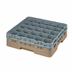 Thumbnail image #2 for Cambro Camrack 25-Compartment Full Size Low Profile Glass Rack with Soft Gray Extender, Beige