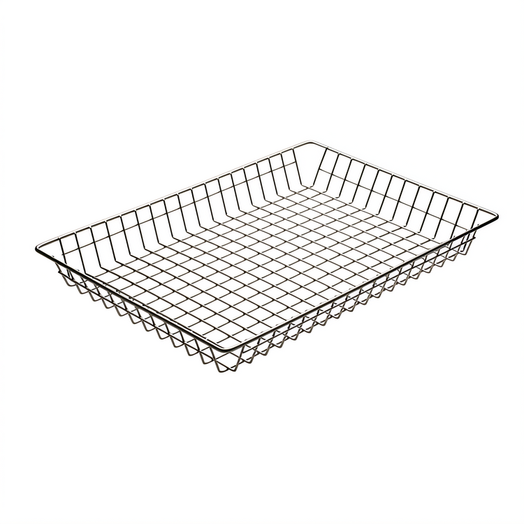 Product image #1 for Winco Rectangular Nickel-Plated Doughnut Basket, 12 x 18 x 2 Inches