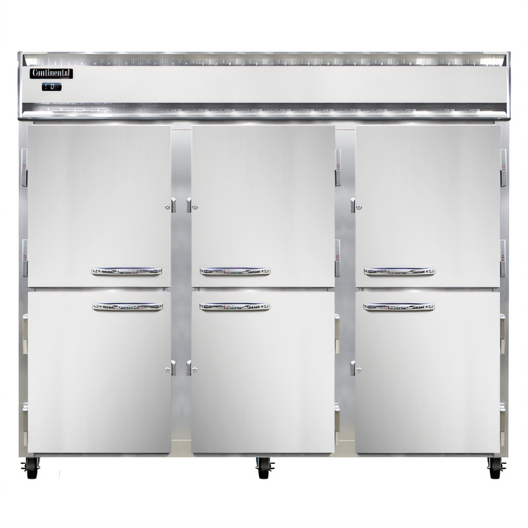 Product image #1 for Continental Refrigerator 3FENSSHD Three-Section Extra-Wide Reach-in Freezer with Half Solid Doors