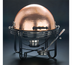 Thumbnail image #1 for Mesa 6 Qt Round Hammered Copper 180° Roll-Top Chafer with Wrought Iron Stand