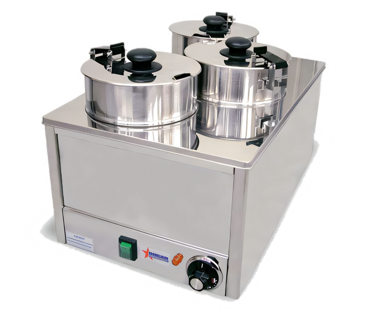 Product image #1 for Omcan Triple Wet Countertop Food Warmer with 3 x 4 Qt Capacity, Thermostatic Controls, 120V