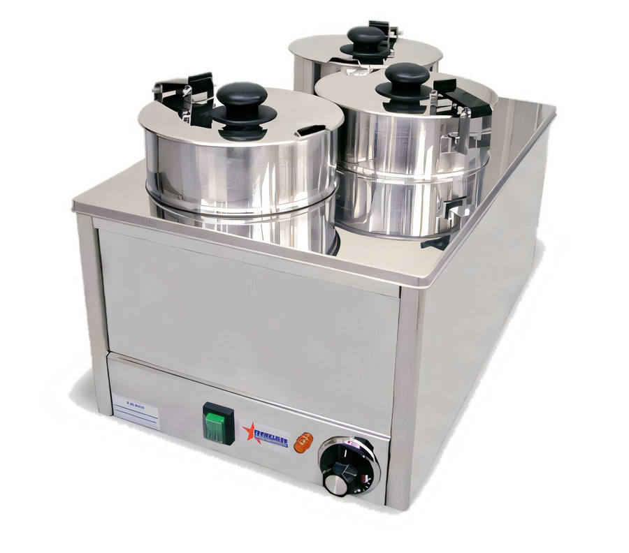 Product image #1 for Omcan Triple Wet Countertop Food Warmer with 3 x 4 Qt Capacity, Thermostatic Controls, 120V