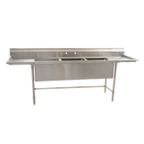 Thumbnail image #1 for Eagle Group S14 Series S14-20-1-SL 1-Compartment Stainless Steel Sink, 20" x 20" x 14" Bowl, 8" Backsplash, Leg Base