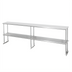 Thumbnail image #1 for Sapphire Manufacturing Double Table-Mounted Overshelf, 96 Inch W x 12 Inch D, Stainless Steel
