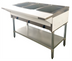 Thumbnail image #1 for Omcan 44-Inch Wide LP Gas Open-Well Steam Table with 3 Full-Size Pan Capacity, Cutting Board, and Undershelf