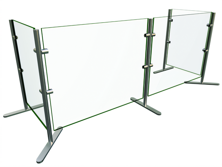 Product image #1 for Hatco Flav-R-Shield EP6-60 Single-Sided Portable 2-Bay Tempered Glass Sneeze Guard