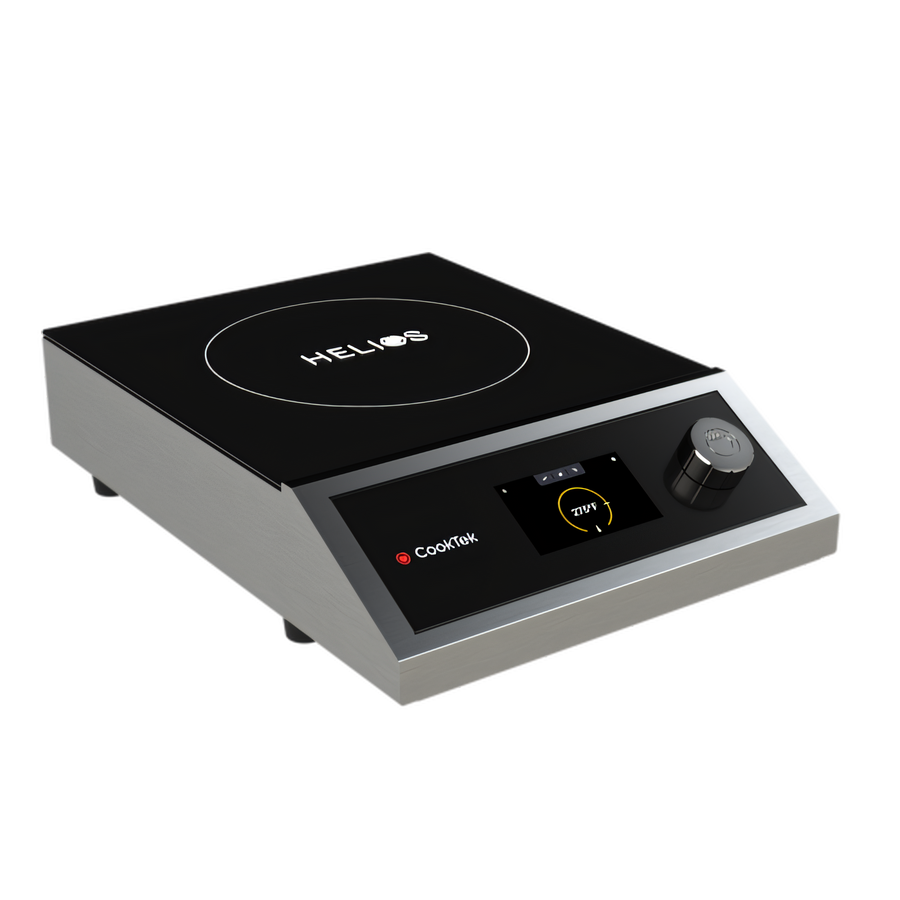 Product image #1 for CookTek Freestanding Single Hob Induction Cooktop with 4.3-Inch Helios Capacitive Touch Display, 1.8 kW, 120V