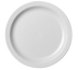 Thumbnail image #1 for Cambro Camwear 8-1/4 Inch Round White Polycarbonate Narrow Rim Plate