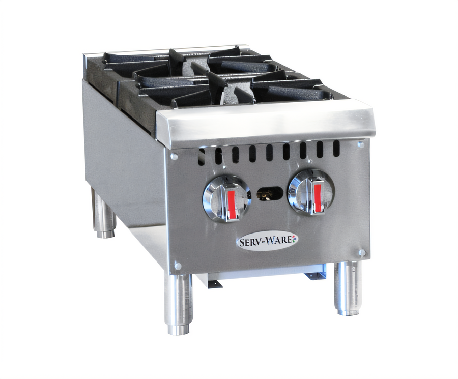 Product image #1 for Serv-Ware 12-Inch Countertop 2-Burner Gas Hot Plate, Propane