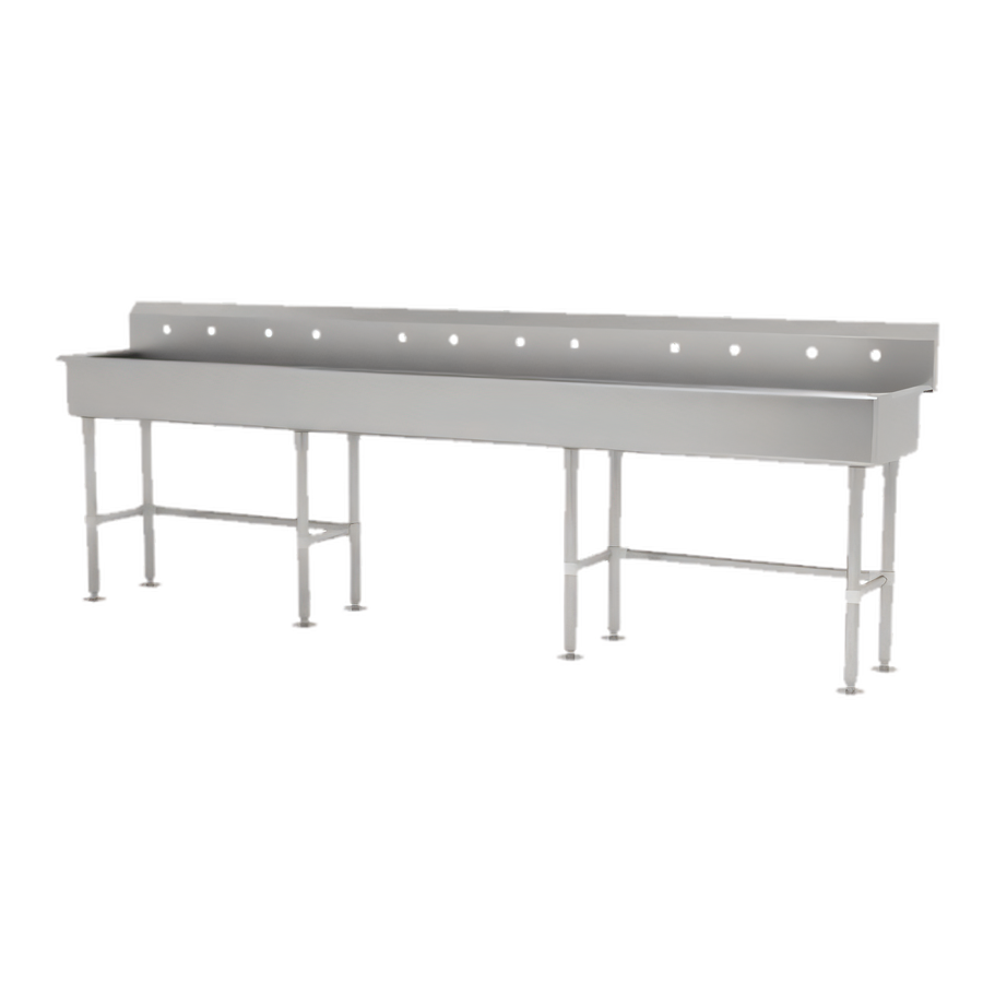 Product image #1 for Advance Tabco 120-Inch Wide Multiwash 6-Station Freestanding Hand Sink with 6 Gooseneck Faucets