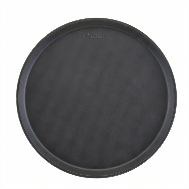 Product image #1 for Cambro Camtread 16-Inch Round Low-Profile Non-Skid Fiberglass Serving Tray, Black Satin