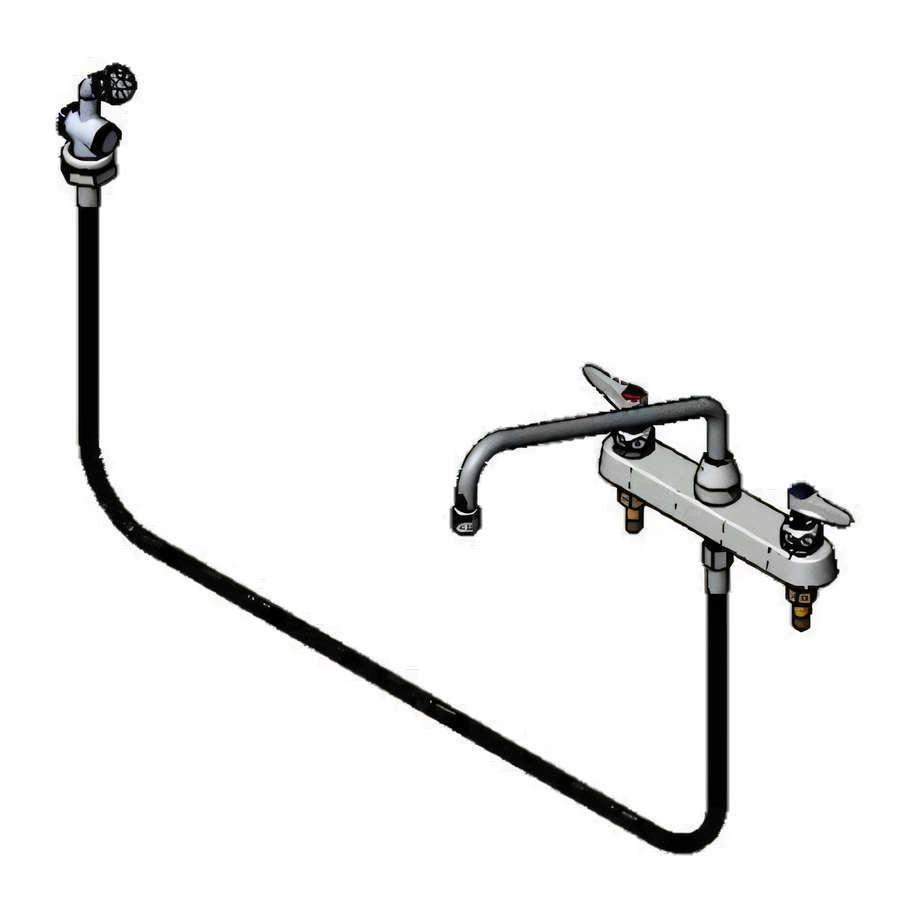 Product image #1 for T&S Brass B-1172-01 Workboard Mixing Faucet with 12-Inch Swing Nozzle and Side Spray