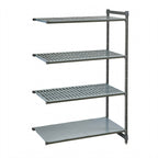 Thumbnail image #1 for Cambro Camshelving® Basics Plus CBA213672VS4580 4-Tier Add-On Polymer Shelving Unit, 21-Inch Deep x 36-Inch Wide x 72-Inch High, Brushed Graphite
