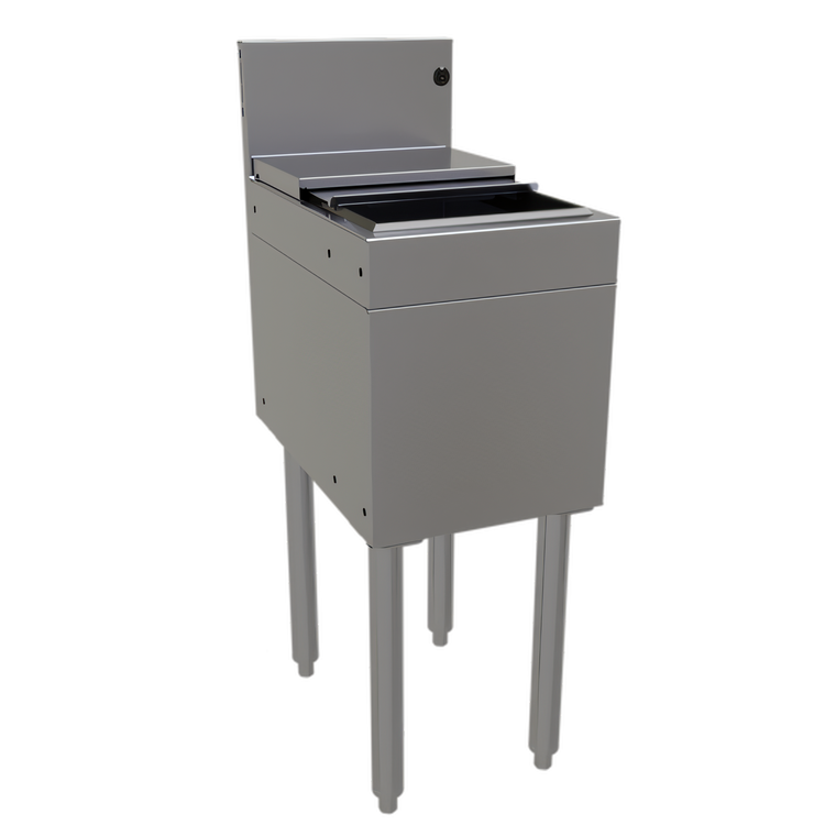 Product image #1 for Glastender Underbar Stainless Steel Ice Bin with Sliding Cover, 33 lb Capacity, 12 Inch W x 19 Inch D