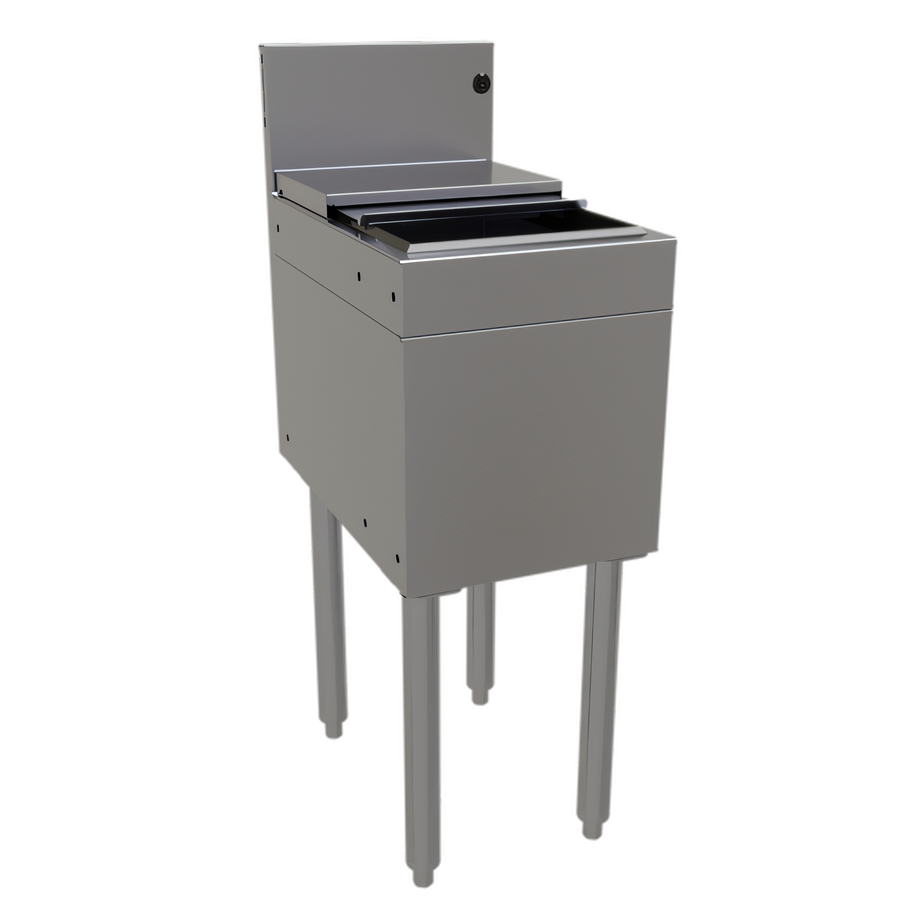Product image #1 for Glastender Underbar Stainless Steel Ice Bin with Sliding Cover, 33 lb Capacity, 12 Inch W x 19 Inch D