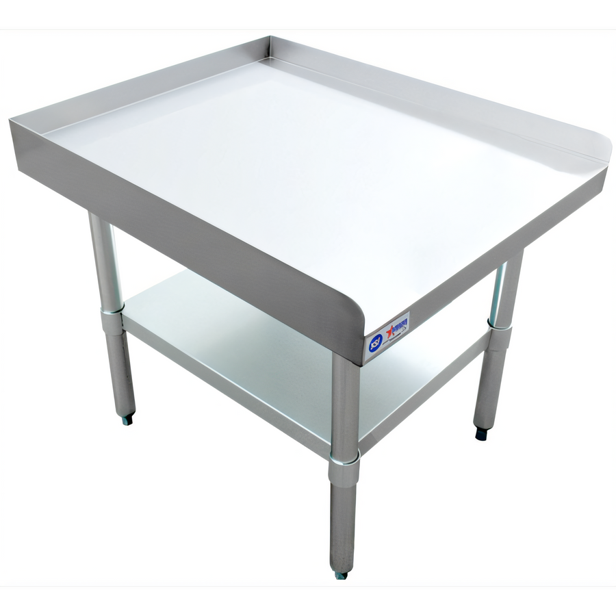Product image #1 for Omcan USA Stainless Steel Equipment Stand with Undershelf and 2-Inch Rear/Side Upturn, 24 x 30 Inches