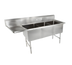 Thumbnail image #1 for John Boos B Series 3-Compartment Sink with 24-Inch Left Drainboard, 100-3/16-Inch Wide, 16-Gauge Stainless Steel