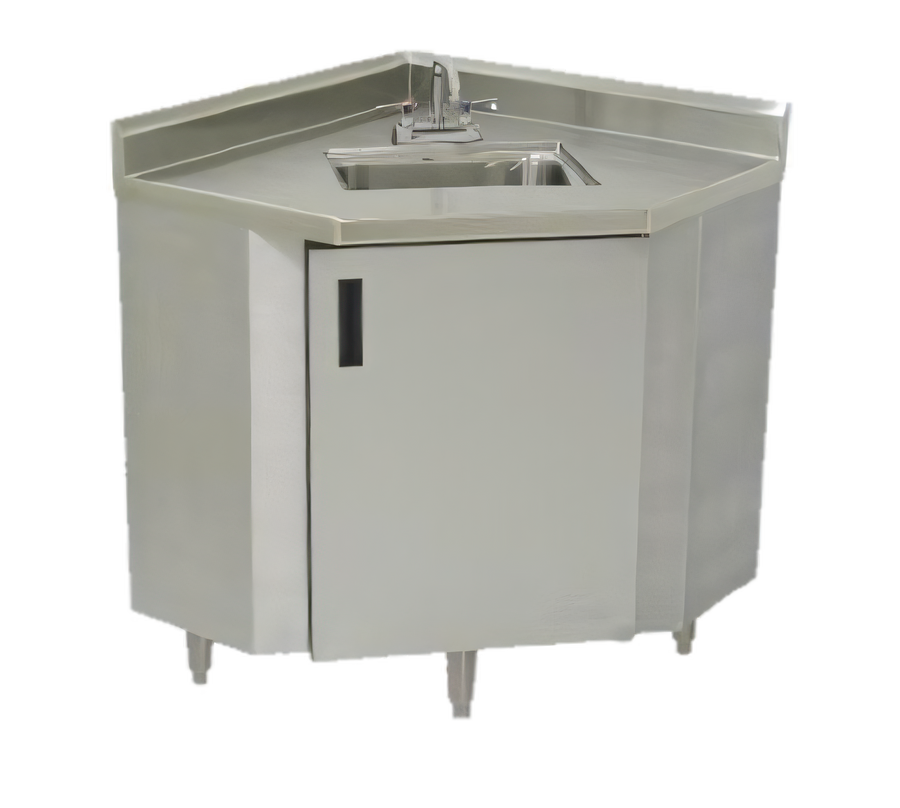 Product image #1 for Advance Tabco Corner Freestanding Stainless Steel Hand Sink Cabinet with 14 x 10 x 10 Bowl, Faucet and Drain