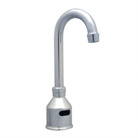 Electronic Sensor Touchless Deck-Mount Faucet with 3-1/2-Inch Gooseneck Spout and Adjustable Temperature