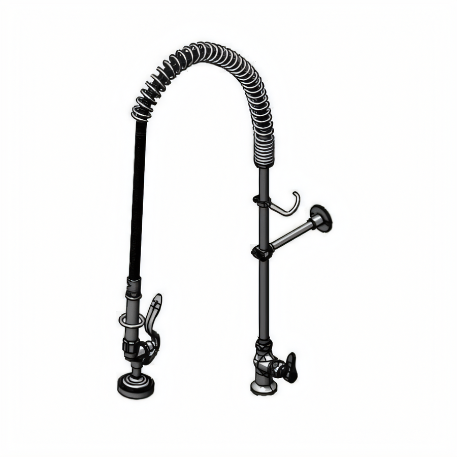 Product image #1 for T&S Brass EasyInstall Single-Hole Deck-Mount Pre-Rinse Faucet with 18-Inch Riser and 1.15 GPM Spray Valve