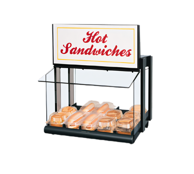 Product image #1 for Hatco Glo-Ray® Countertop Slanted Shelf Display Warmer with Sneeze Guard and Standard Bins