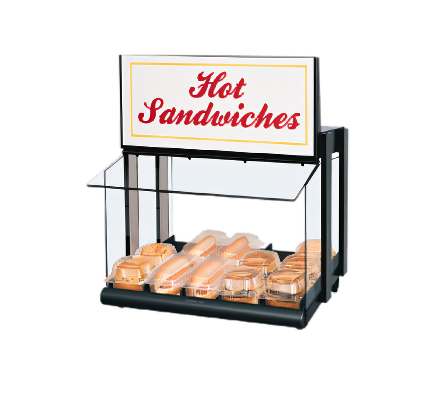Product image #1 for Hatco Glo-Ray® Countertop Slanted Shelf Display Warmer with Sneeze Guard and Standard Bins