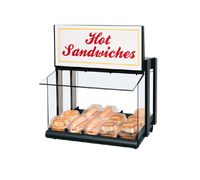 Hatco Glo-Ray® Countertop Slanted Shelf Display Warmer with Sneeze Guard and Standard Bins