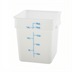 Thumbnail image #1 for Winco 18 Qt White Square Polypropylene Food Storage Container