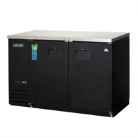 Everest Refrigeration 49-Inch Two-Section Back Bar Refrigerator, 13 Cu. Ft., Self-Contained Side-Mounted, Stainless Steel Top