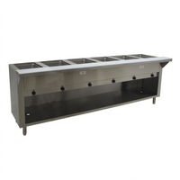 Advance Tabco Triumph Supreme Electric Hot Food Table with 6 Sealed Wells and Open Cabinet Base