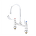 Thumbnail image #1 for T&S Brass B-0327 8-Inch Centers Deck-Mount Mixing Faucet with 5 3/4-Inch Swivel Gooseneck and Wrist Action Handles