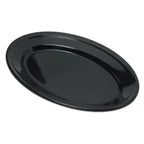 Thumbnail image #1 for CFS Brands Dallas Ware® 4356303 9-1/4 x 6-1/4-Inch Oval Melamine Platter, Black, Reinforced Rim Case of 24