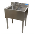 Thumbnail image #1 for BK Resources Slim-Line 2-Compartment Underbar Sink with Faucet, 24 Inch W x 18-1/4 Inch D x 32-1/2 Inch H, 304 Stainless Steel