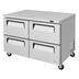 Thumbnail image #1 for Turbo Air Super Deluxe 48-Inch Two-Section 4-Drawer Undercounter Refrigerator