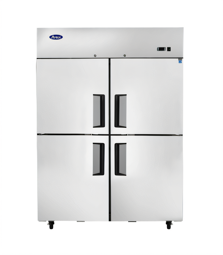 Product image #1 for Atosa Two-Section Reach-In Refrigerator with Solid Half Doors, 43.2 Cu. Ft., Top-Mount Self-Contained, Stainless Steel