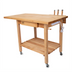 Thumbnail image #1 for John Boos Boos Block Deluxe Maple Culi Cart Island Work Table with 1-1/2-Inch Edge Grain Top, Drop Leaf, Drawer and Casters