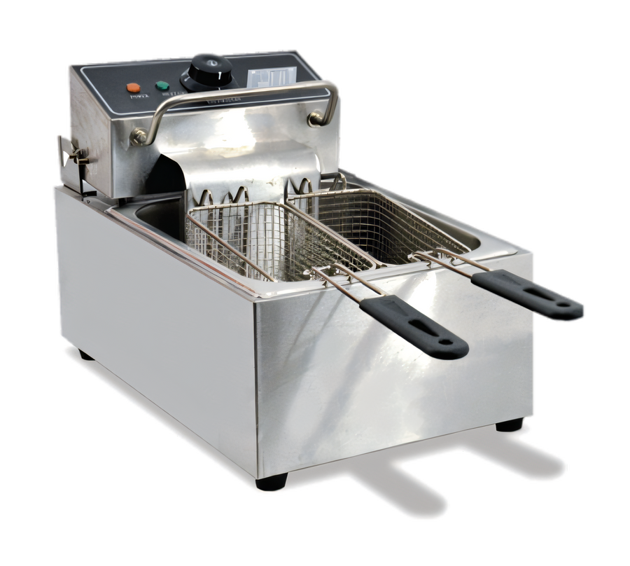 Product image #1 for Omcan USA Single Countertop Electric Fryer with 2 Baskets, 12 lb Capacity