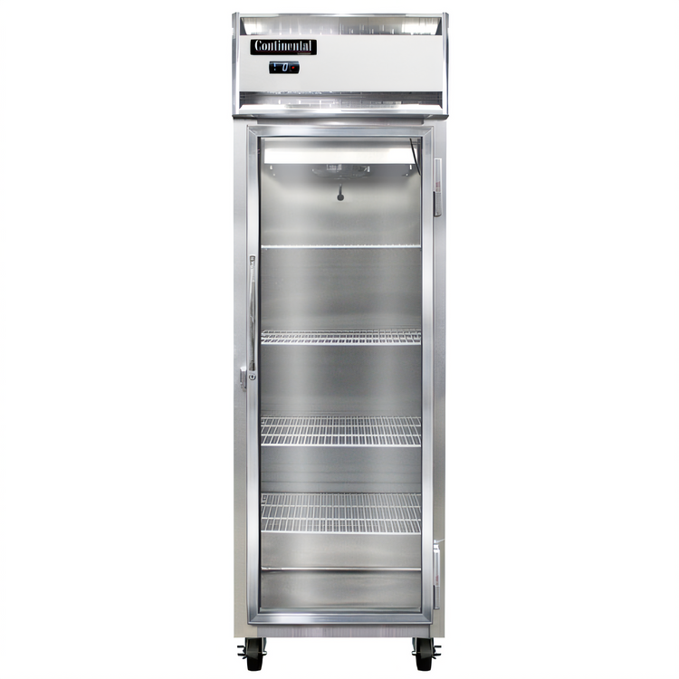 Product image #1 for Continental Refrigerator 1FNSAGD One-Section Display Reach-In Freezer, R290, Hinged Glass Door, Stainless Steel Exterior