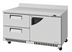 Thumbnail image #1 for Turbo Air Super Deluxe 60-1/4-Inch Stainless Steel Front-Breathing Two-Section Worktop Refrigerator with 1 Solid Door and 2 Drawers